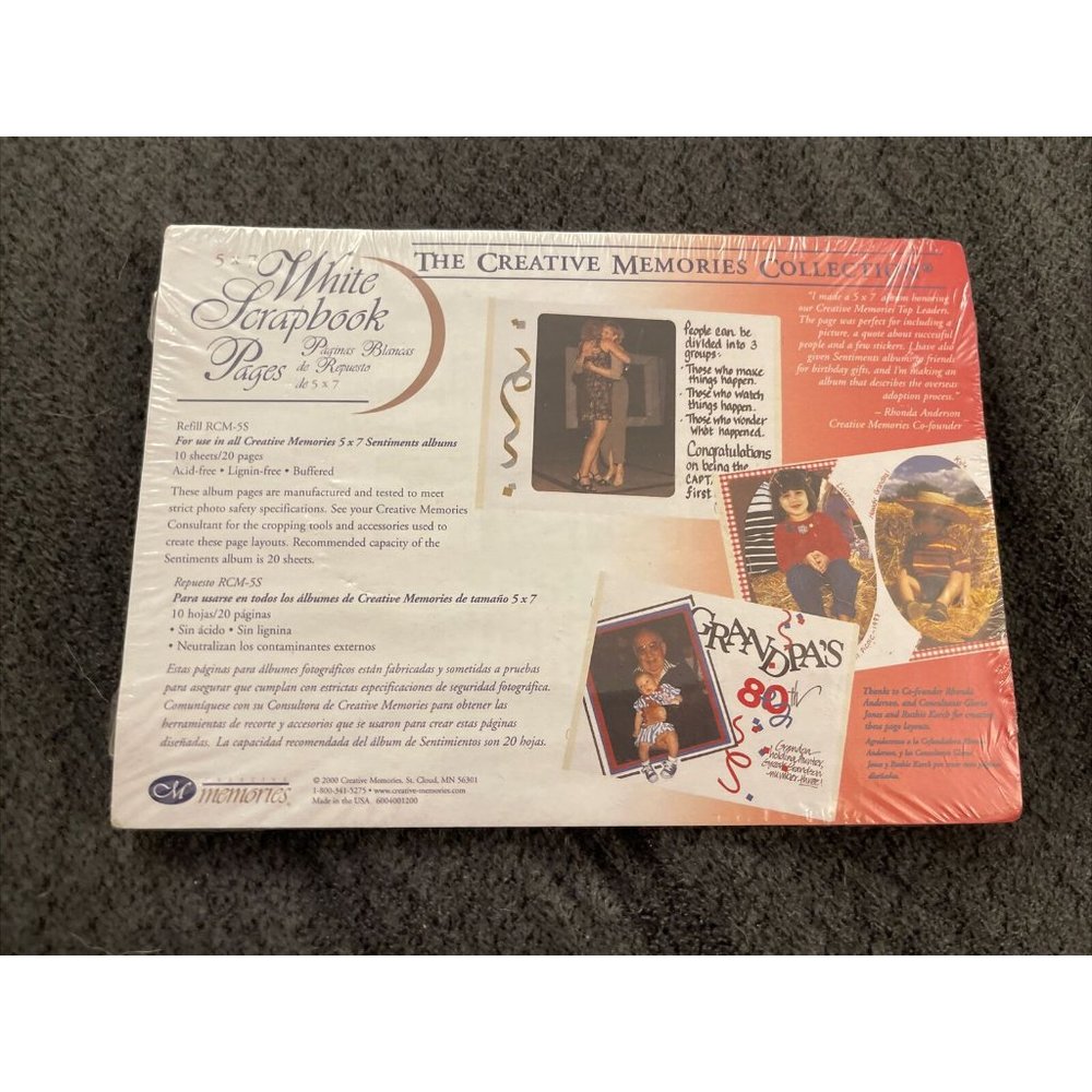 New Creative Memories 5x7 White Scrapbook Pages A2